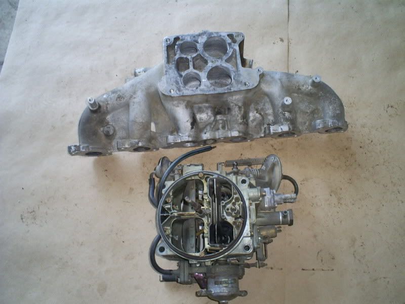 BMW m20 carburated intake manifold and 4 barrel carb